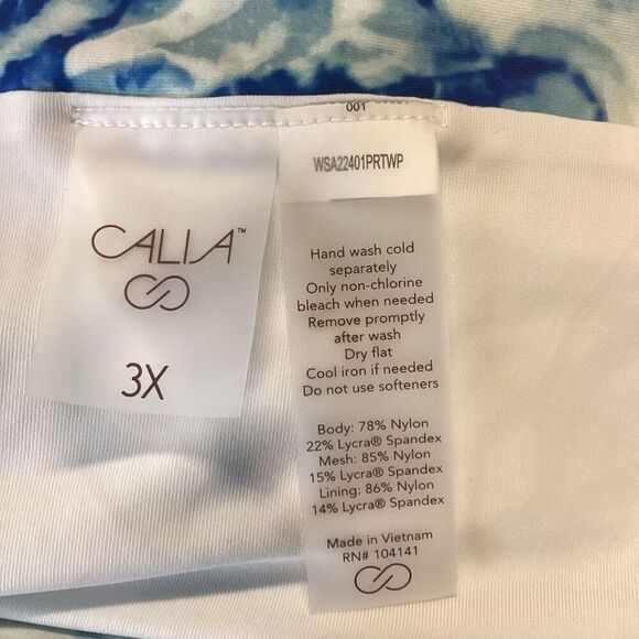 NWT Ladies Calia By Carrie Underwood Plus High Rise Bikini Bottoms Blue 3X - Picture 5 of 5